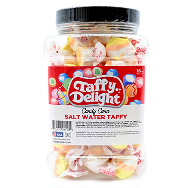 Taffy Delight Candy Corn Salt Water Taffy 16oz Jar